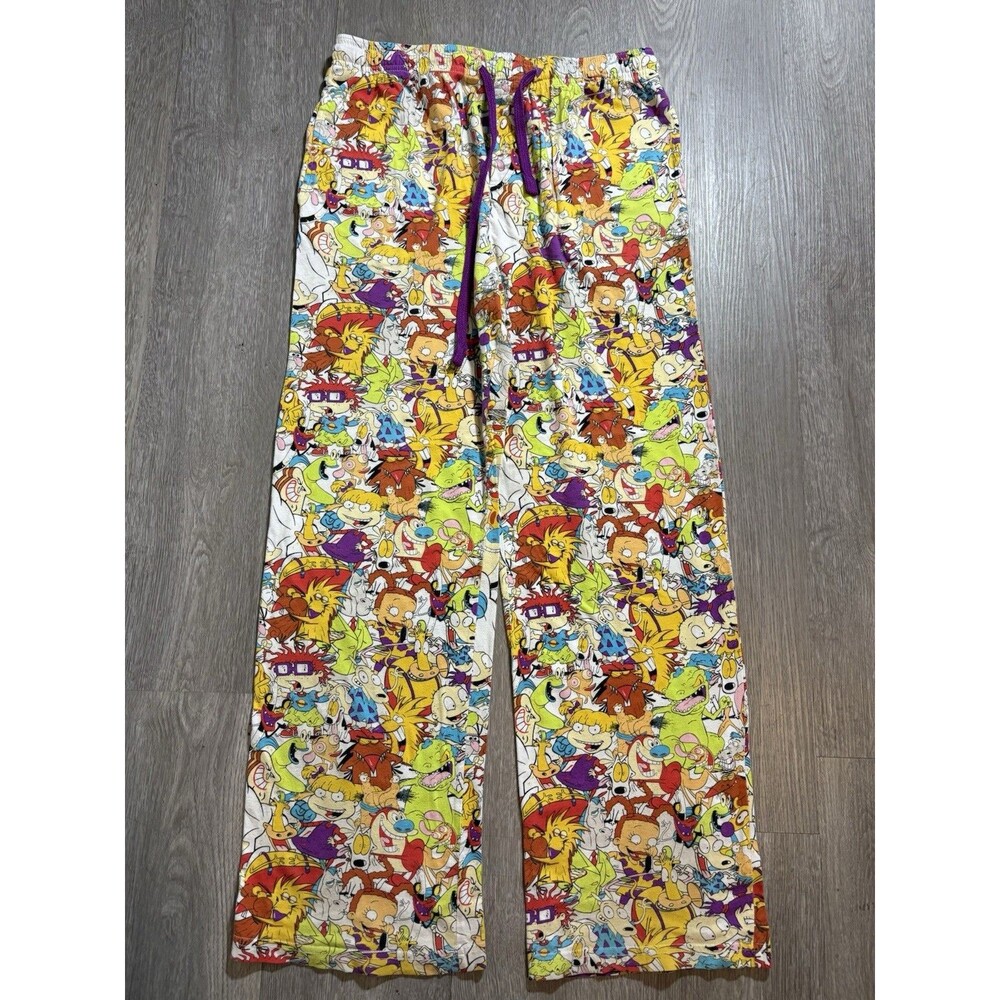 Nickelodeon 90s Cartoon Character Lounge Pants Medium Hey Arnold Rugrats Pajamas